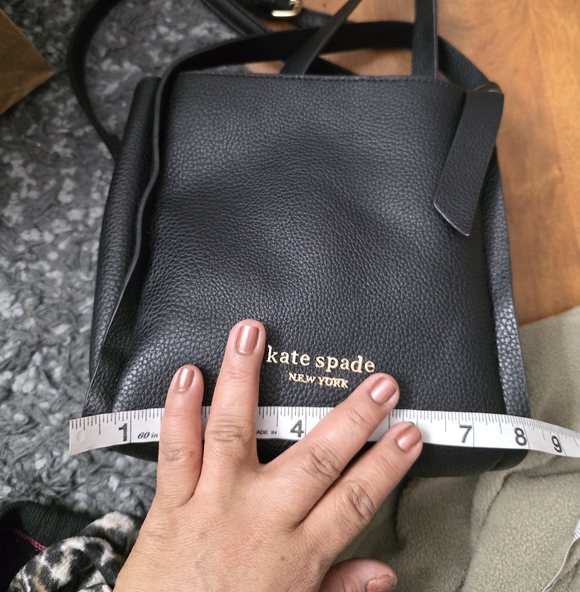 kate spade Black Pebbled Leather Crossbody Bag with Gold Logo - Picture 4 of 13